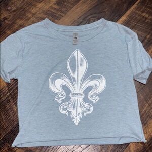 Blue Cropped Graphic Tee